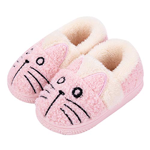 Zapatillas de Estar por Casa para Niñas Niños Invierno Zapatillas Interior Casa Caliente Pantuflas Suave Algodón Calentar Zapatilla Mujer Hombres Rosa2 32-33 EU (Fabricante: 220)