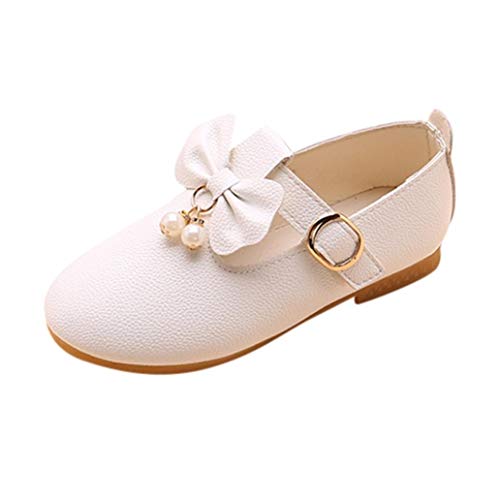 Zapatos de Vestir Princesa para Niñas Verano Otoño PAOLIAN Zapatos de Fiesta Niñas Boda Cuero Sintético Calzado Chica Suela Blanda Antideslizante Merceditas con Perla