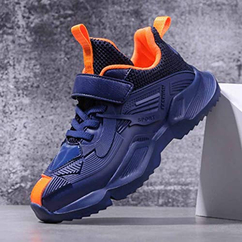 Zapatos Deportivos para niños Zapatos de Mech de otoño e Invierno Zapatos para niños Estudiantes de Escuela Primaria Antideslizantes Zapatos Planos Gruesos Malla Zapatos de Running Transpirables