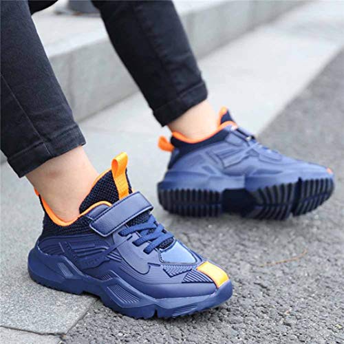 Zapatos Deportivos para niños Zapatos de Mech de otoño e Invierno Zapatos para niños Estudiantes de Escuela Primaria Antideslizantes Zapatos Planos Gruesos Malla Zapatos de Running Transpirables