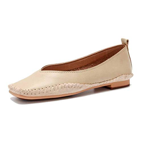 Zapatos Individuales Planos de Boca Poco Profundos de Las Mujeres Primavera y otoño conduciendo Zapatos de Mujer Embarazadas Zapatos de tacón Plano Antideslizante sin Zapatos de Gorro de Fondo Suave