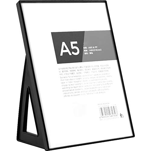 Z·Bling Soportes de acrílico para Carteles,A3/A4/A5,en Forma de L,PS+PMMA,Ideal para promociones,restaurantes,Marcos de Fotos,Documentos y más - Blanco/Negro