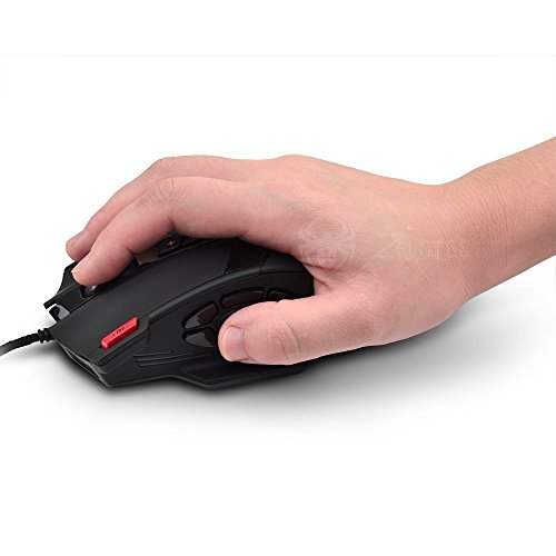 Zelotes Gaming Ratón,12 Botones Ratón Gaming Programable,4000 dpi Mouse,negro