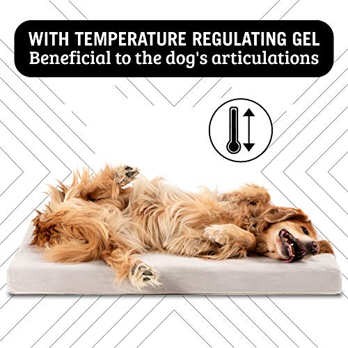 ZENAPOKI Cama para Perros Ortopédica XL - Cojines para Perros Espuma con Memoria - Cesta Perro Gel Regulador de Temperatura - Manta Removible Resistente al Agua Lavable en Lavadora