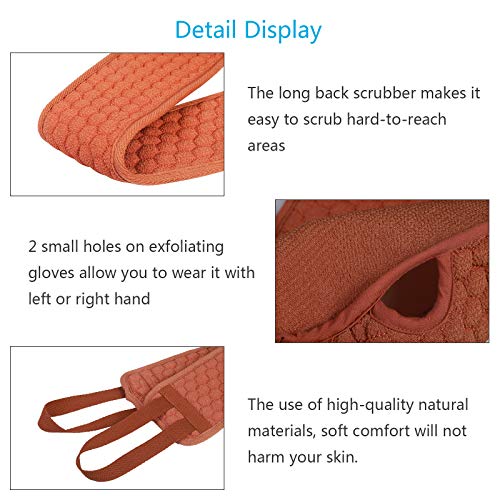 ZERHOK - Esponja exfoliante para la espalda, para el cuerpo y la ducha, con manopla para eliminar la piel muerta
