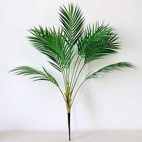 ZGYQGOO Hoja Palmera Artificial Arbusto Tropical Planta Artificial en Verde 1 Pieza Planta plástico Areca Palm 9 Hojas 35.4 'de Altura para vegetación Arreglo Floral Tropical Acento
