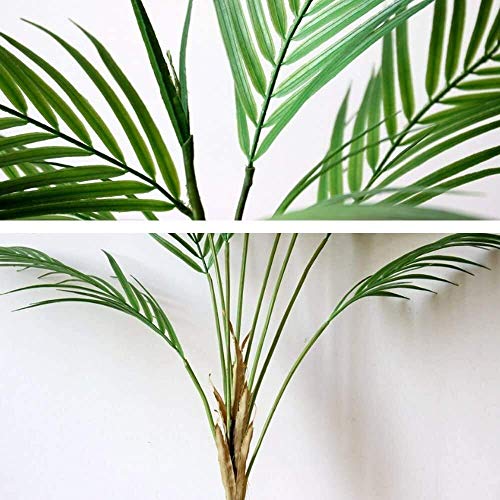 ZGYQGOO Hoja Palmera Artificial Arbusto Tropical Planta Artificial en Verde 1 Pieza Planta plástico Areca Palm 9 Hojas 35.4 'de Altura para vegetación Arreglo Floral Tropical Acento