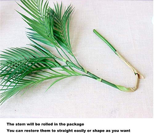 ZGYQGOO Hoja Palmera Artificial Arbusto Tropical Planta Artificial en Verde 1 Pieza Planta plástico Areca Palm 9 Hojas 35.4 'de Altura para vegetación Arreglo Floral Tropical Acento