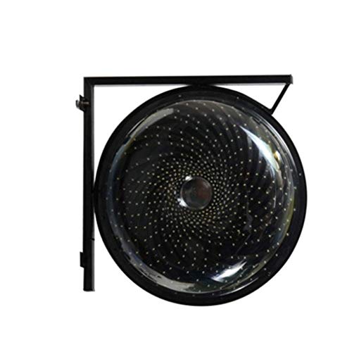 ZGYQGOO Luces Pared al Aire Libre Salón Belleza Luz LED Giro, Peluquería Luz Giro Barbería Luz señal Giro Luz Pared Molino Viento Led Luz Redonda granModa