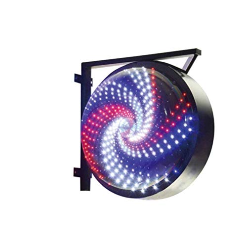 ZGYQGOO Luces Pared al Aire Libre Salón Belleza Luz LED Giro, Peluquería Luz Giro Barbería Luz señal Giro Luz Pared Molino Viento Led Luz Redonda granModa