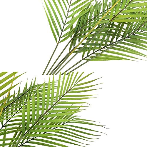 ZGYQGOO Planta Artificial en Forma Hoja Palma Verde Tropical 1 Pieza 6 Hojas Planta Palma 89 cm hacia Arriba decoración Floral
