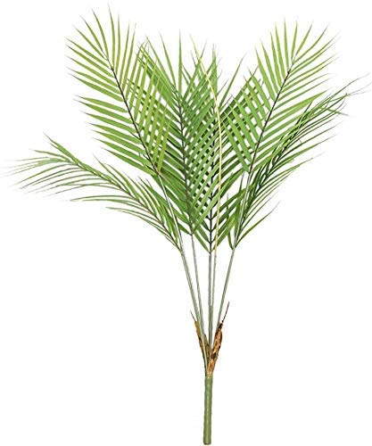 ZGYQGOO Planta Artificial en Forma Hoja Palma Verde Tropical 1 Pieza 6 Hojas Planta Palma 89 cm hacia Arriba decoración Floral