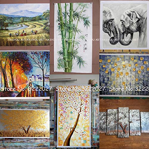 ZHUAIBA Pintado a Mano Grande Pintura al óleo sobre Pintura Moderna Abstracta decoración de la Pared del árbol de Lluvia Road Palette Imagen 24x36