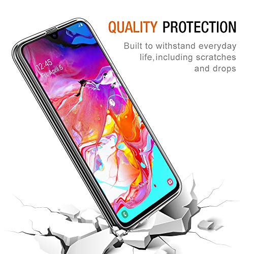 ZhuoFan Funda Samsung Galaxy A70, Cárcasa Silicona Transparente con Dibujos Diseño Suave TPU Gel Antigolpes de Protector Piel Case Cover Bumper Fundas para Movil Samsung GalaxyA70, Girl Boss