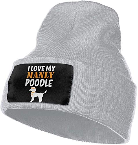 Zikely Skull Beanie Knit Hat Cap Cap Cap Unisex 100% Acrylic Knitted Hat Cap, I Love My Manly Poodle Original Skull Cap