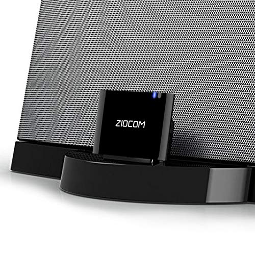 Ziocom Bluetooth 4.1 A2DP Receptor de música de Audio Adaptador Bluetooth Adaptador de Audio inalámbrico portátil para Bose Sounddock y 30Pin iPhone iPod Dock Altavoz Home Sistema de Sonido Negro