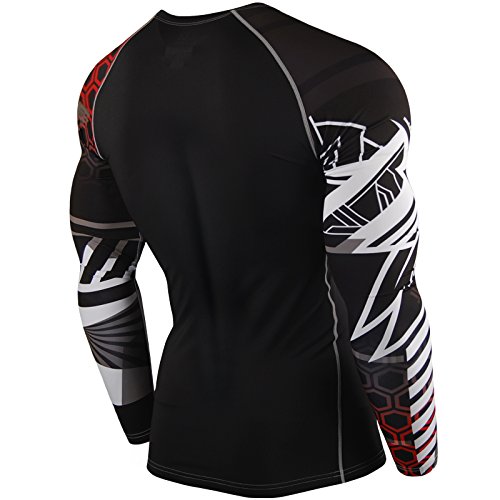 Zipravs MMA - Camiseta de compresión ajustada de manga larga para correr, Hombre, color ZCDS-080., tamaño large