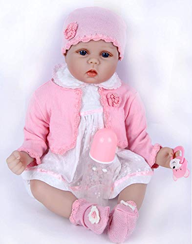 ZIYIUI 22" 55 cm Muñeca Reborn Muñecos bebé Niña Renacida Baby Dolls Suave Vinilo Silicona Juguetes Regalo de Cumpleaños