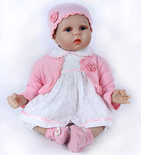 ZIYIUI 22" 55 cm Muñeca Reborn Muñecos bebé Niña Renacida Baby Dolls Suave Vinilo Silicona Juguetes Regalo de Cumpleaños
