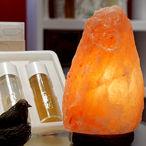 ZIYIUI 3-4 kg lámpara de sal natural del Himalaya lámpara de sal de roca de cristal lámpara de sal regulable lámpara de sal 100% natural hecha a mano para iluminación de estudio de dormitorio