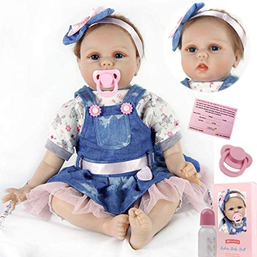 ZIYIUI Realista 22 Pulgadas Muñecas Reborn bebé 55 cm Recién Nacido Silicona Suave de Vinilo Realista Bebé Reborn niña Hecha a Mano Regalo de cumpleaños para niños