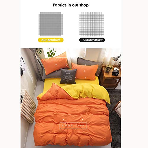 ZJXYYYzj Juego de Sábanas, Clásico Color sólido del lecho Sábanas Funda nórdica Conjuntos de Planos Calidad Suave Fundas Rey Queen (Color : 2, Size : Twin Big Sheet 4pcs)