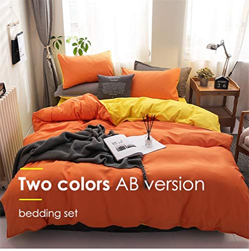 ZJXYYYzj Juego de Sábanas, Clásico Color sólido del lecho Sábanas Funda nórdica Conjuntos de Planos Calidad Suave Fundas Rey Queen (Color : 2, Size : Twin Big Sheet 4pcs)