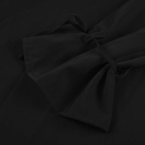 ZODOF Camiseta Basica Mujer Atractivas del Escote Redondo con Cordones De La Túnica De Manga Larga Camisas De Hombro Frío Blusas