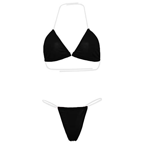 ZODOF Lenceria Mujer Nuevas Mujeres de la Moda Lenceria Sexy Sujetador de Ropa Interior Juego de Correas Transparentes Lenceria Sexy Mujer Sujetador de Encaje Mujer Lenceria Erotica(Negro)