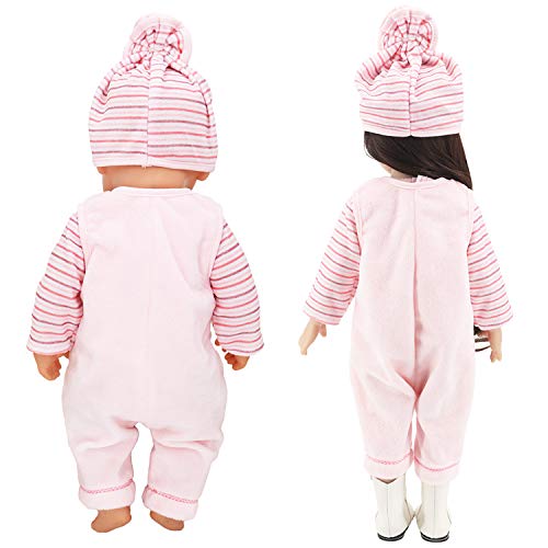 ZOEON Ropa de Muñecas para New Born Baby Doll, Trajes con Sombrero para 18 " Muñecas (40-45 cm) (Rosado)