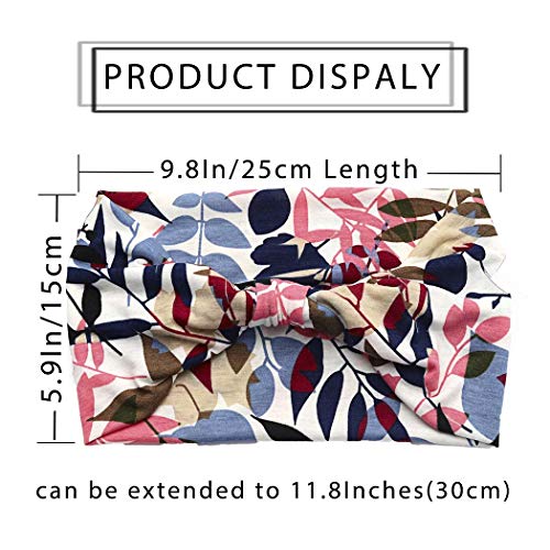 Zoestar Pañuelos anchos boho para la cabeza, con estampado elegante, para yoga, correr, turbante elástico para el pelo para mujeres (paquete de 3)