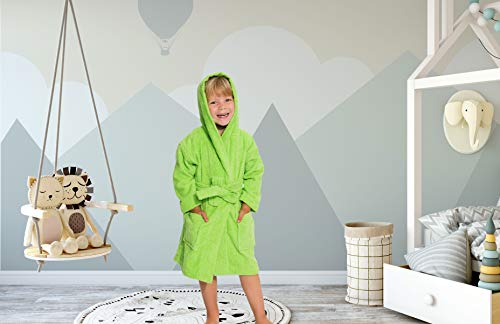 ZOLLNER Albornoz niños 5 a 7 años algodón, Verde Menta, Tallas