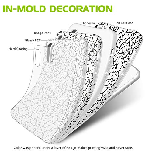 ZQ-Link Funda para Apple iPhone X/XS - Ultra Slim TPU Silicona Cover Gel Flexible Duradero Resistente Back Cover [Impresión Alta Definición] - Hermoso Gatito Gato