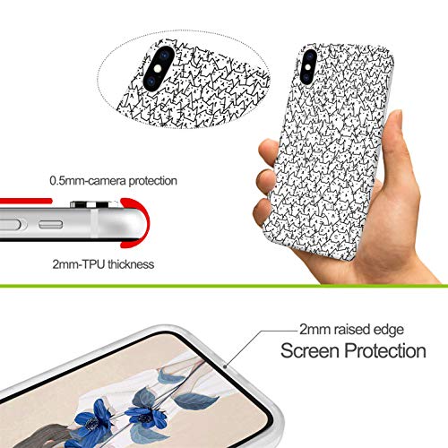 ZQ-Link Funda para Apple iPhone X/XS - Ultra Slim TPU Silicona Cover Gel Flexible Duradero Resistente Back Cover [Impresión Alta Definición] - Hermoso Gatito Gato