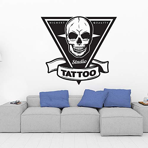 zqyjhkou Tattoo Studio Sign Wall Sticker calcomanías de Vinilo Removibles a Prueba de Agua para Dormitorio Sala de Estar Tattoo Shop Art Decal DIY Mural 75x68cm