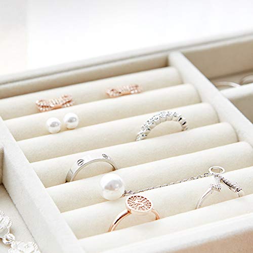 Ztong Joyería Organizador, 3 Capas Transparente del Caso de Almacenamiento para la Pulsera del Anillo de visualización de Maquillaje Organizador con cajones Regalo