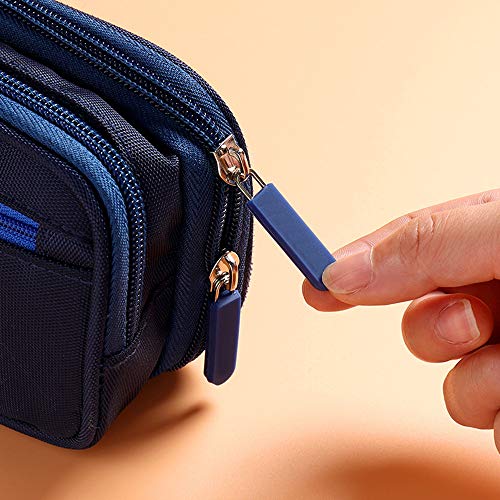 zunbo - 1 estuche de lápices con doble compartimento, estuche para lápices, lápiz escolar, gran capacidad para artículos de papelería para estudiantes, color Bleu foncé