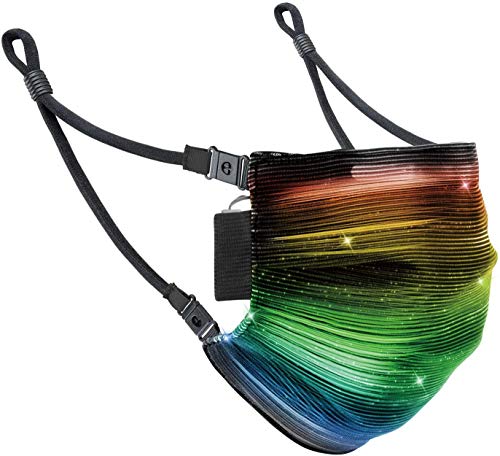 zuoshini Máscara Brillante de Halloween 7 Colores LED Fibra Óptica Iluminar Mascarilla USB Recargable Fiesta Cosplay Máscaras Luces de Colores de Navidad Mascarilla con Filtro Desmontable