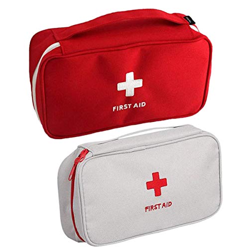 Zuzer Botiquín de Primeros Auxilios,2PCS Bolsa Médica Vacio Bolso de Primeros Auxilios Bolsa de Medicinas para Coche Camping Viajes