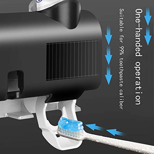 ZXGQF Soporte para Cepillo de Dientes Soporte de esterilizador eléctrico para Cepillo de Dientes UV y Juego automático de dispensador de Pasta de Dientes, para baño Familiar (Black)