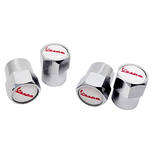 Zxwzzz Coche de la Rueda de válvula del neumático Tallos Caps for Vespa GTS250 Gts300 S150 LX150 LXV150 for Primavera Sprint GTV300 946 for Bellissima GTS 300 250 (Color : Silver)