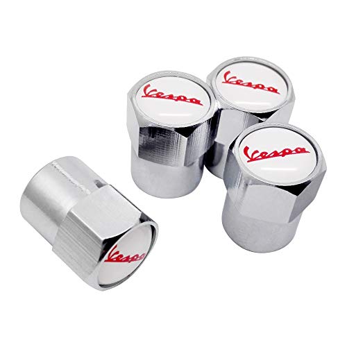 Zxwzzz Coche de la Rueda de válvula del neumático Tallos Caps for Vespa GTS250 Gts300 S150 LX150 LXV150 for Primavera Sprint GTV300 946 for Bellissima GTS 300 250 (Color : Silver)