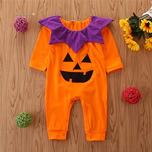 ZXYSHOP Disfraz De Calabaza De Halloween para Bebédisfraz De Calabaza para Bebés: Talla 6-12 Meses,70