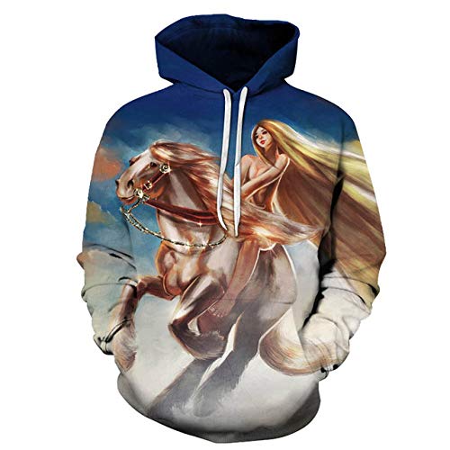 zysymx Princess Sudaderas con Estampado 3D Hombres Sudaderas con Capucha Chándal Jersey Otoño Invierno Sudadera con Capucha Marca