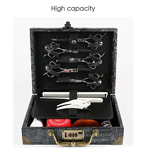 ZzheHou Estuches Cosméticos Código Estilista Bloqueo Maleta Tijeras de peluquería Caja de Almacenamiento cortadora de Cabello Caja de Herramientas Azul para Salón/Estudio De Belleza/Maquillador