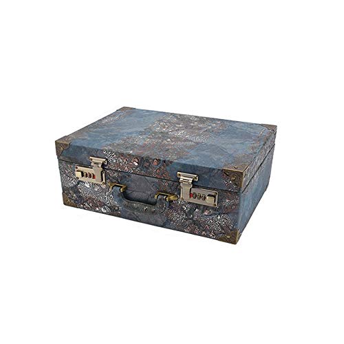 ZzheHou Estuches Cosméticos Código Estilista Bloqueo Maleta Tijeras de peluquería Caja de Almacenamiento cortadora de Cabello Caja de Herramientas Azul para Salón/Estudio De Belleza/Maquillador