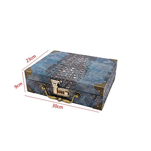 ZzheHou Estuches Cosméticos Código Estilista Bloqueo Maleta Tijeras de peluquería Caja de Almacenamiento cortadora de Cabello Caja de Herramientas Azul para Salón/Estudio De Belleza/Maquillador