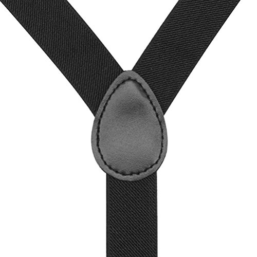 1 Conjunto Unisex Tirantes De Color Sólido Y Pajaritas Con Punto Infantil Para Los Niños Corbata De Lazo Para Chico Chica (negro)