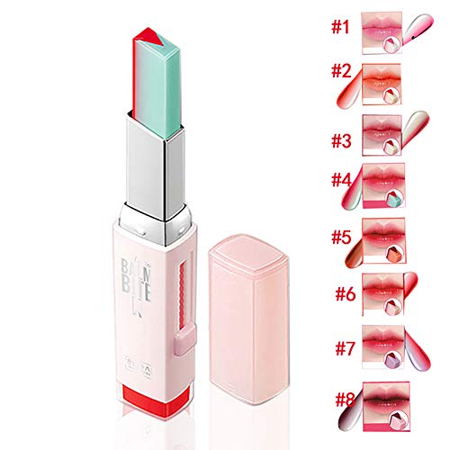 1 UNID Maquillaje Lápiz Labial Dos Tonos de Larga Duración Hidratante Gradiente Lápiz Labial Labio Brillo Tinte Impermeable Barra de Labios Regalo Cosmético Para Mujeres Mujeres (3 Pomelo Mint)