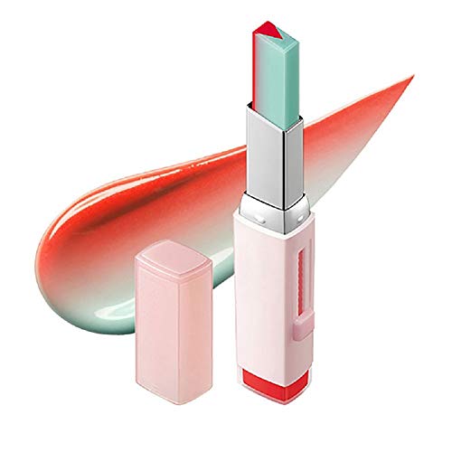 1 UNID Maquillaje Lápiz Labial Dos Tonos de Larga Duración Hidratante Gradiente Lápiz Labial Labio Brillo Tinte Impermeable Barra de Labios Regalo Cosmético Para Mujeres Mujeres (3 Pomelo Mint)